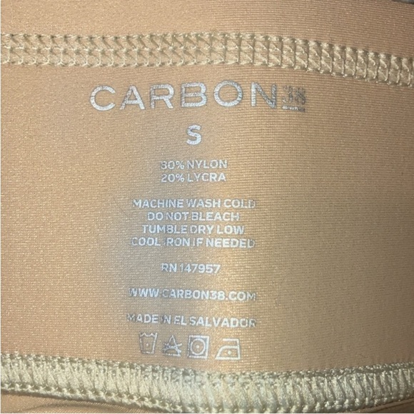 CARBON38 carbon 38 Takara cropped leggings shine nude tan S CARIBOU (?) - Picture 2 of 2
